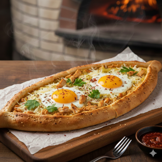 Tavuklu Kaşarlı Yumurtalı